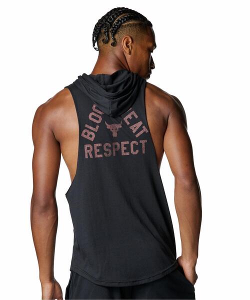 UNDER ARMOUR（アンダーアーマー）の「UAプロジェクトロック スリーブレス フーディー（トレーニング/メンズ）（タンクトップ・メンズ・ブラック系その他・L/XL/2XL/S/M/3XL）」の2枚目の写真