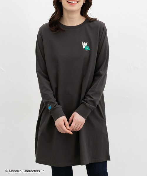 Honeys(ハニーズ)の「ムーミン/ワンピース(ワンピース・レディース・ブルー/ブラック/スミクロ/モカ・L/LL/M)」の2枚目の写真