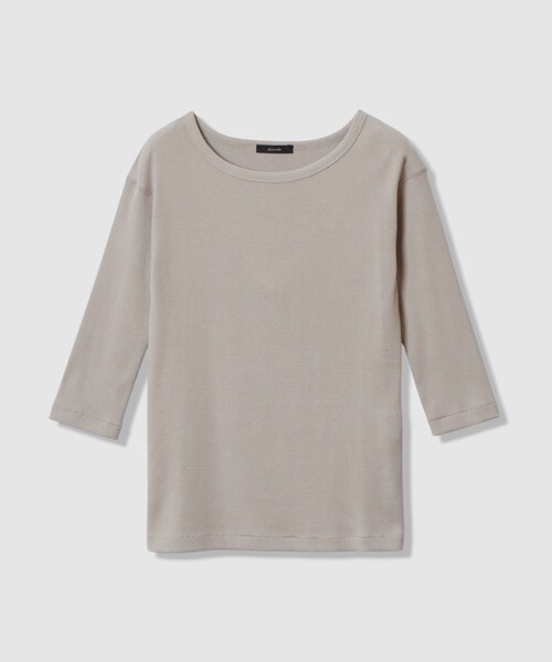 allureville(アルアバイル)の「テレコ3/4スリーブボートネックプルオーバー(Tシャツ/カットソー・レディース・オフホワイト/グレイッシュベージュ/ブルー/ダークブラウン・2)」の3枚目の写真