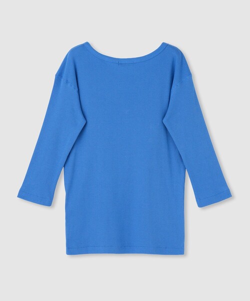 allureville(アルアバイル)の「テレコ3/4スリーブボートネックプルオーバー(Tシャツ/カットソー・レディース・オフホワイト/グレイッシュベージュ/ブルー/ダークブラウン・2)」の7枚目の写真