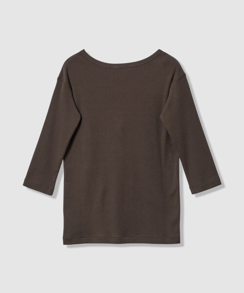 allureville(アルアバイル)の「テレコ3/4スリーブボートネックプルオーバー(Tシャツ/カットソー・レディース・オフホワイト/グレイッシュベージュ/ブルー/ダークブラウン・2)」の15枚目の写真