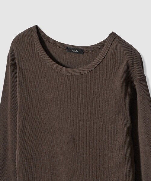 allureville(アルアバイル)の「テレコ3/4スリーブボートネックプルオーバー(Tシャツ/カットソー・レディース・オフホワイト/グレイッシュベージュ/ブルー/ダークブラウン・2)」の16枚目の写真