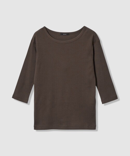 allureville(アルアバイル)の「テレコ3/4スリーブボートネックプルオーバー(Tシャツ/カットソー・レディース・オフホワイト/グレイッシュベージュ/ブルー/ダークブラウン・2)」の19枚目の写真