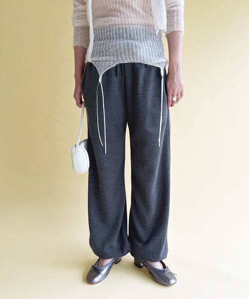 EDIT. FOR LULU（エディットフォールル）の「【SKIN*LULU】スウェットパンツ（スラックス・レディース・チャコールグレー・FREE）」の2枚目の写真