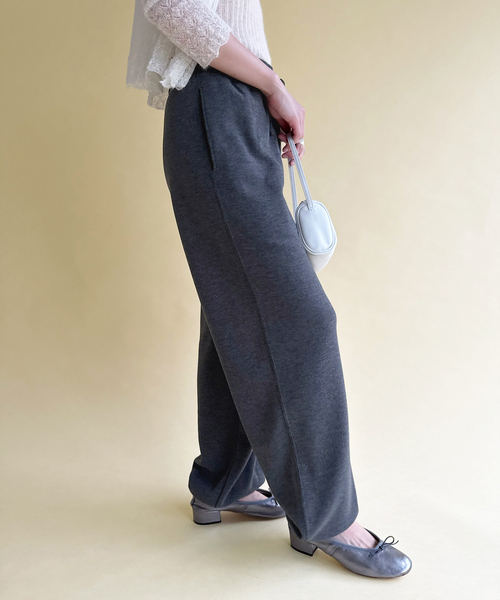 EDIT. FOR LULU（エディットフォールル）の「【SKIN*LULU】スウェットパンツ（スラックス・レディース・チャコールグレー・FREE）」の4枚目の写真