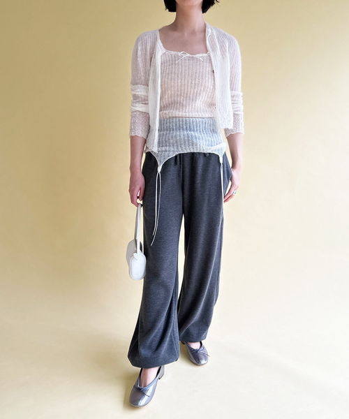 EDIT. FOR LULU（エディットフォールル）の「【SKIN*LULU】スウェットパンツ（スラックス・レディース・チャコールグレー・FREE）」の5枚目の写真