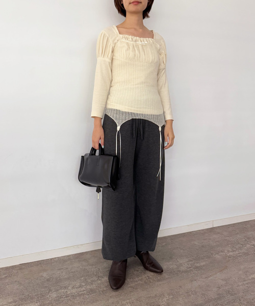 EDIT. FOR LULU（エディットフォールル）の「【SKIN*LULU】スウェットパンツ（スラックス・レディース・チャコールグレー・FREE）」の12枚目の写真