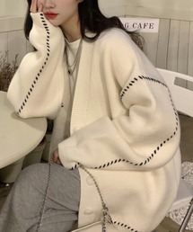 SallyLunn（サリーラン）の「ステッチニットカーディガン（カーディガン/ボレロ）」