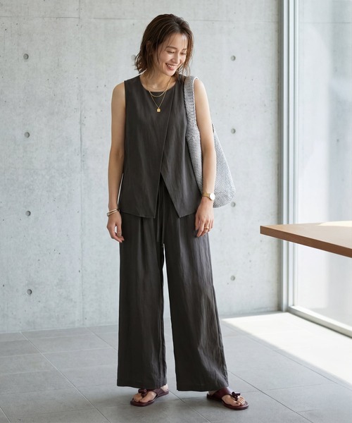 STYLE DELI(スタイルデリ)の「合わせフロントセットアップ(その他トップス・レディース・オフホワイト/アクア/ブラウン・FREE)」の2枚目の写真