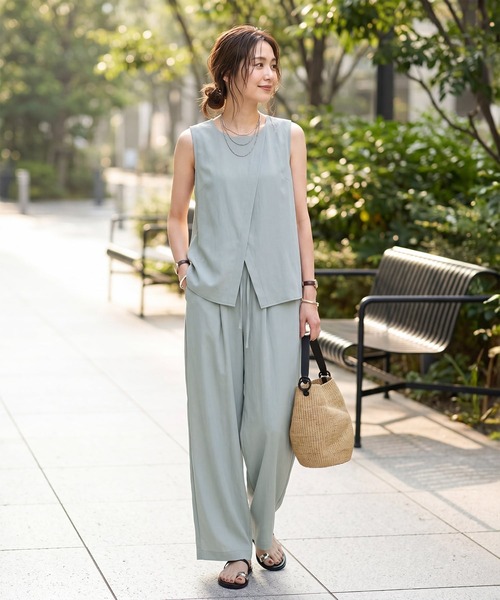 STYLE DELI(スタイルデリ)の「合わせフロントセットアップ(その他トップス・レディース・オフホワイト/アクア/ブラウン・FREE)」の3枚目の写真