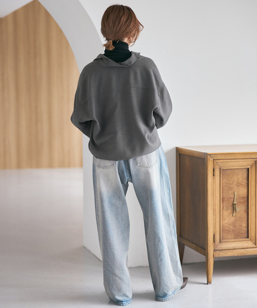 Spick & Span（スピックアンドスパン）の「《追加》ウールライクヘムギャザーシャツ（シャツ/ブラウス・レディース・グレー/ネイビー/モカ・FREE）」の11枚目の写真