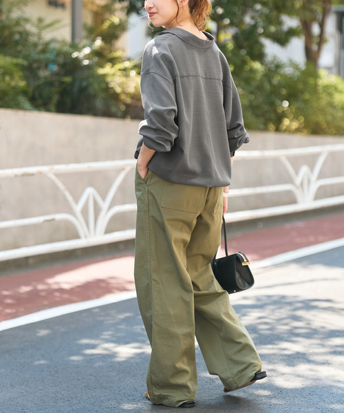 Spick & Span（スピックアンドスパン）の「《追加》ウールライクヘムギャザーシャツ（シャツ/ブラウス・レディース・グレー/ネイビー/モカ・FREE）」の18枚目の写真