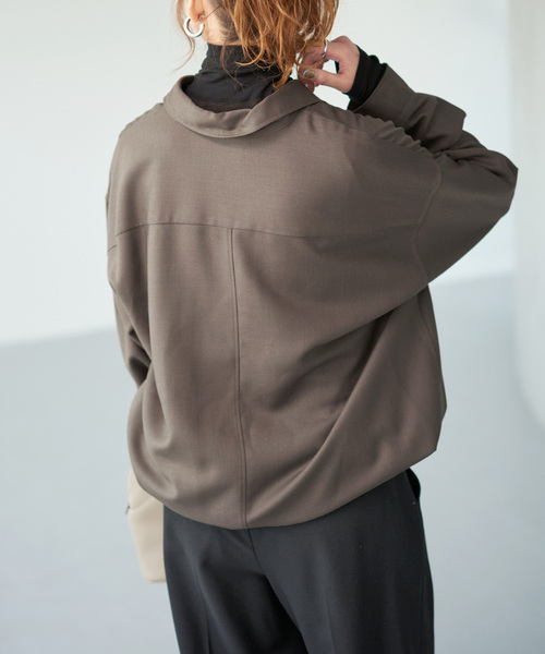 Spick & Span（スピックアンドスパン）の「《追加》ウールライクヘムギャザーシャツ（シャツ/ブラウス・レディース・グレー/ネイビー/モカ・FREE）」の22枚目の写真