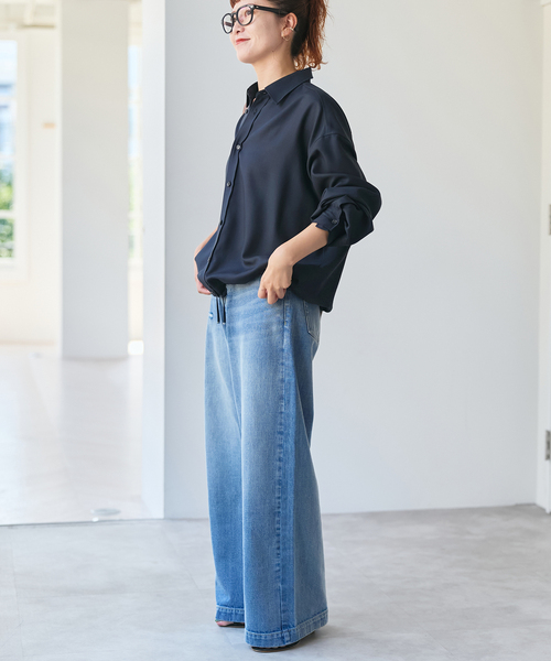 セール】《追加》ウールライクヘムギャザーシャツ（シャツ/ブラウス