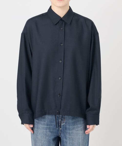 セール】《追加》ウールライクヘムギャザーシャツ（シャツ/ブラウス