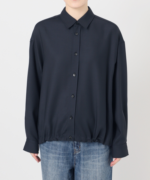 セール】《追加》ウールライクヘムギャザーシャツ（シャツ/ブラウス