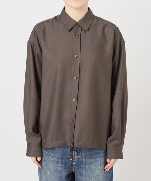 セール】《追加》ウールライクヘムギャザーシャツ（シャツ/ブラウス