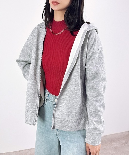 CLOTHY(クロシィ)の「【あったか裏ボアシリーズ】セットアップ対応!裏ボアフルジップパーカー(パーカー・レディース・チャコールグレー/ライトグレー/グレー・MEDIUM/LARGE)」の20枚目の写真