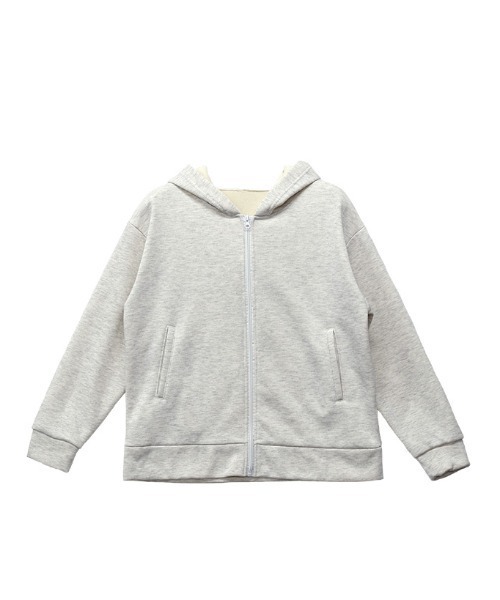 CLOTHY(クロシィ)の「【あったか裏ボアシリーズ】セットアップ対応!裏ボアフルジップパーカー(パーカー・レディース・チャコールグレー/ライトグレー/グレー・MEDIUM/LARGE)」の8枚目の写真