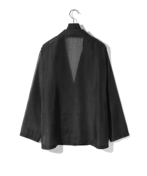 MIDIUMISOLID（ミディウミソリッド）の「MIDIUMISOLID for Ladies シアーシャツジャケット（テーラードジャケット・レディース・オフホワイト/ブラック/オレンジ・FREE）」の6枚目の写真