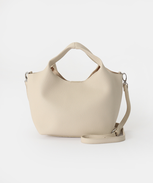 B.C STOCK（ベーセーストック）の「《追加》スクエアハンドBAG（ショルダーバッグ・レディース・ネイビー/ベージュ/アイボリー/ボルドー・FREE）」の2枚目の写真