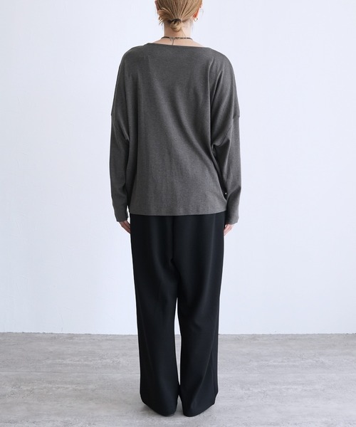 reca（レカ）の「ドルマンスリーブＶネックＴシャツ（Tシャツ/カットソー・レディース・ブラック/オフホワイト/バーガンディー/チャコール・M/L）」の22枚目の写真