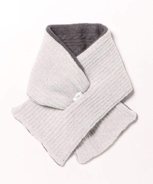 and it_（アンドイット）の「模様編み×リブさしこみニットマフラー（ベルト・レディース・チャコールグレー/アイボリー/ライトベージュ・FREE）」の5枚目の写真