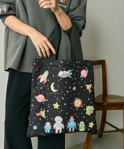 撥水/B4サイズ対応》sampo×earコラボ スペーストイビッグトートバッグ
