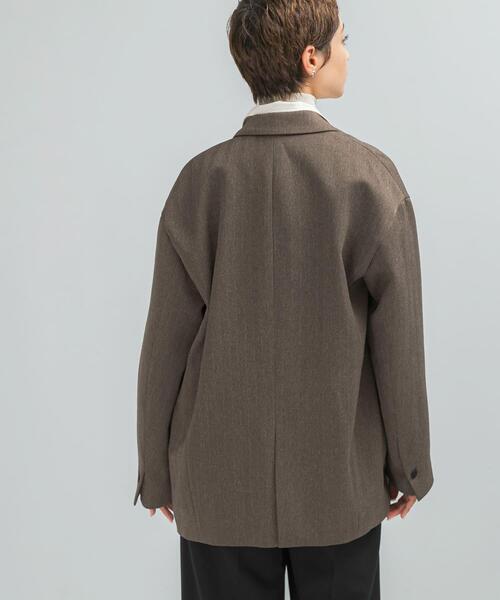 URBAN RESEARCH ROSSO WOMEN(アーバンリサーチ ロッソ)の「『別注』ELENDEEK×ROSSO HERRINGBONE OVER JACKET(その他アウター・レディース・チャコールグレー/ブラウン・FREE)」の4枚目の写真