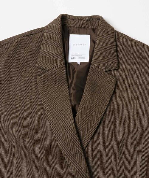 URBAN RESEARCH ROSSO WOMEN(アーバンリサーチ ロッソ)の「『別注』ELENDEEK×ROSSO HERRINGBONE OVER JACKET(その他アウター・レディース・チャコールグレー/ブラウン・FREE)」の7枚目の写真