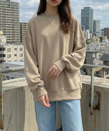 CROSS & STITCH | ダボっとリラックス感！【Cross＆Stitch】レギュラーウェイト ビッグシルエット スウェットシャツ オーバーサイズ SB2280(スウェット)