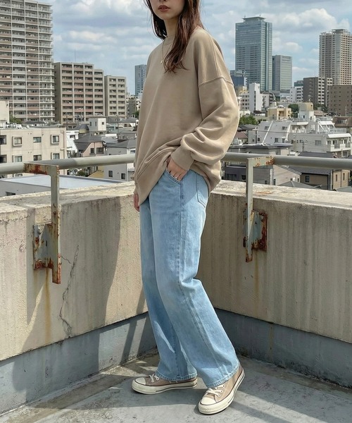 CROSS & STITCH(クロスステッチ)の「ダボっとリラックス感!【Cross&Stitch】レギュラーウェイト ビッグシルエット スウェットシャツ オーバーサイズ SB2280(スウェット・レディース・サンドベージュ/ダークブルー/ホワイト/ヘザーグレー/ダークグリーン/ブラック・M/L)」の16枚目の写真