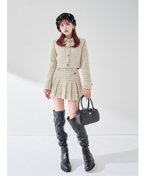 Darich（ダーリッチ）の「ツイードチェックプリーツミニスカート