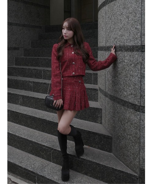 ツイードチェックプリーツミニスカート（スカート）｜Darich