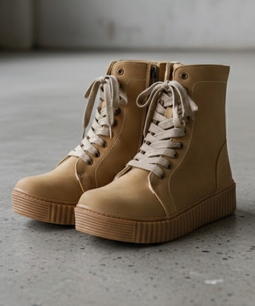 Dedes（デデス）の「軽量厚底 レースアップブーツ ユニセックス（ブーツ・レディース・ブラック系1/グレー系1/アイボリー系1/ブラウン系1・37/38/39/40/41/42/43/44/36）」の3枚目の写真