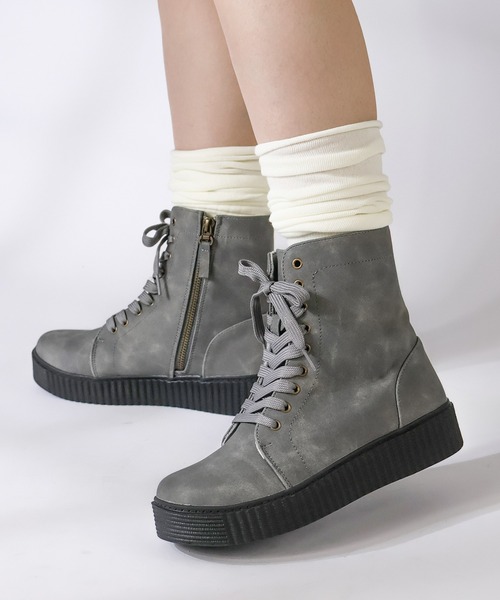 Dedes（デデス）の「軽量厚底 レースアップブーツ ユニセックス（ブーツ・レディース・ブラック系1/グレー系1/アイボリー系1/ブラウン系1・37/38/39/40/41/42/43/44/36）」の6枚目の写真