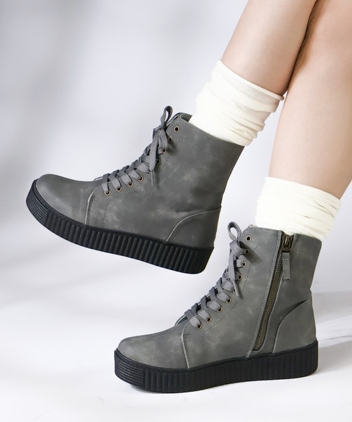 セール】軽量厚底 レースアップブーツ ユニセックス（ブーツ）｜Dedes