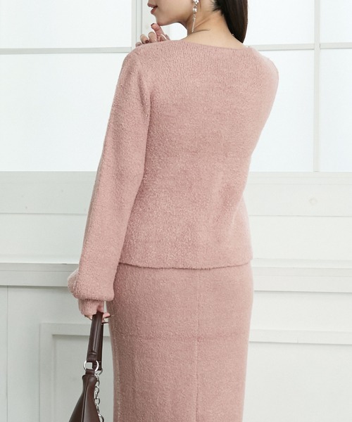 Elishe（エリシェ）の「ダブルジップフラッフィーニット（カーディガン/ボレロ・レディース・ブラック/ピンク/ベージュ・FREE）」の12枚目の写真