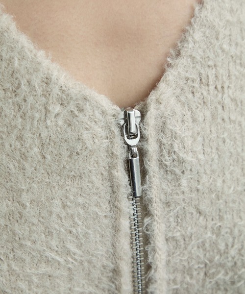 Elishe（エリシェ）の「ダブルジップフラッフィーニット（カーディガン/ボレロ・レディース・ブラック/ピンク/ベージュ・FREE）」の17枚目の写真