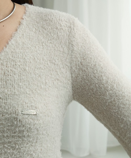 Elishe（エリシェ）の「ダブルジップフラッフィーニット（カーディガン/ボレロ・レディース・ブラック/ピンク/ベージュ・FREE）」の21枚目の写真