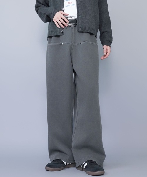 SPINNS(スピンズ)の「スウェットパンツ/シームポケット/ワイドシルエット(その他パンツ・メンズ・杢グレー/チャコール/ブラック・M/L)」の3枚目の写真
