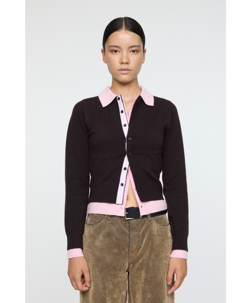 moussy DOUBLE LAYERED ニットシャツ　新品 DOUBLE LAYERED ニットシャツ（ニット/セーター）｜MOUSSY（マウジー