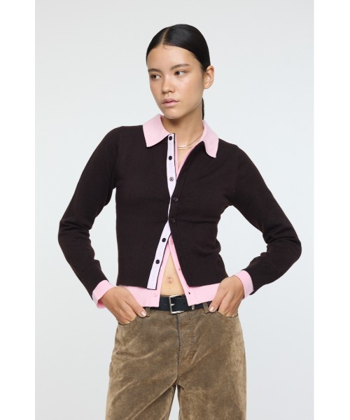 マウジー　ダブルレイヤードニットシャツ DOUBLE LAYERED ニットシャツ（ニット/セーター）｜MOUSSY（マウジー