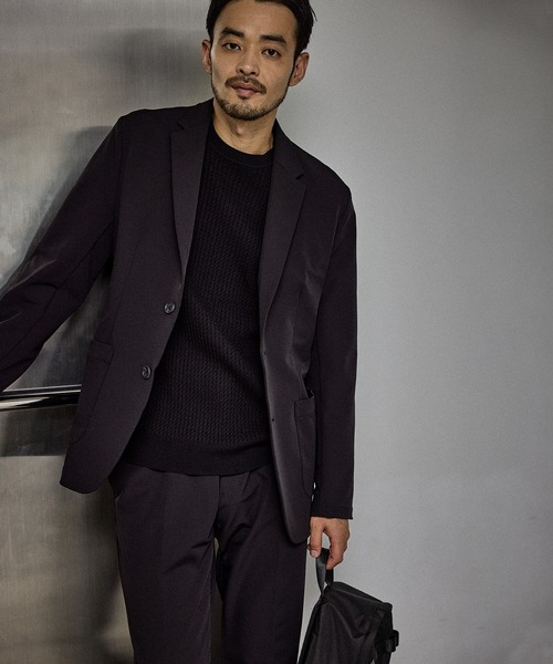 JUN STANDARD PICKS(ジュンスタンダードピックス)の「ウェルブリージングジャケット/セットアップ対応/軽量(テーラードジャケット・メンズ・カーキ/ブラック・LL/L/M/S)」の2枚目の写真