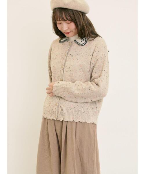 セール】【マカベアリス×Samansa Mos2】刺繍カーディガン