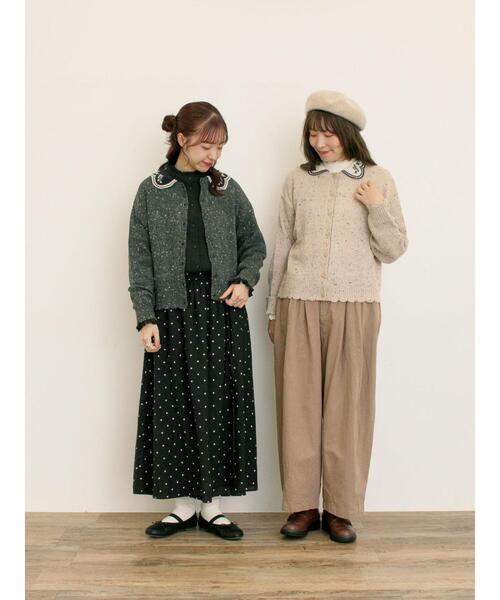 Samansa Mos2(サマンサ モスモス)の「【マカベアリス×Samansa Mos2】刺繍カーディガン(カーディガン/ボレロ・レディース・ベージュ/チャコールグレー/モカ・F)」の5枚目の写真