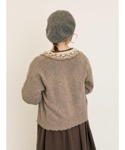 Samansa Mos2(サマンサ モスモス)の「【マカベアリス×Samansa Mos2】刺繍カーディガン(カーディガン/ボレロ・レディース・ベージュ/チャコールグレー/モカ・F)」の8枚目の写真