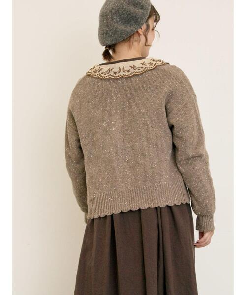 Samansa Mos2(サマンサ モスモス)の「【マカベアリス×Samansa Mos2】刺繍カーディガン(カーディガン/ボレロ・レディース・ベージュ/チャコールグレー/モカ・F)」の9枚目の写真