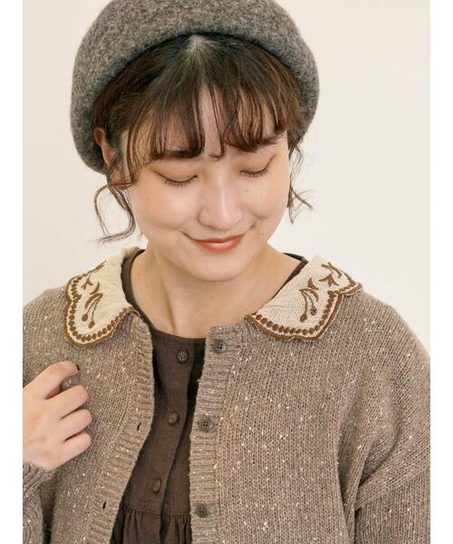 Samansa Mos2(サマンサ モスモス)の「【マカベアリス×Samansa Mos2】刺繍カーディガン(カーディガン/ボレロ・レディース・ベージュ/チャコールグレー/モカ・F)」の11枚目の写真