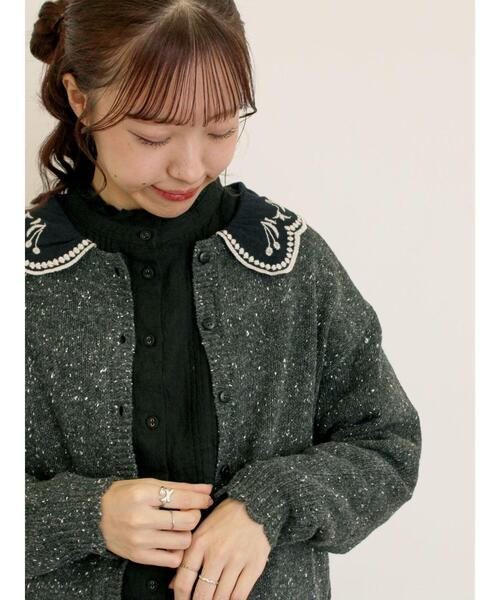 Samansa Mos2(サマンサ モスモス)の「【マカベアリス×Samansa Mos2】刺繍カーディガン(カーディガン/ボレロ・レディース・ベージュ/チャコールグレー/モカ・F)」の21枚目の写真